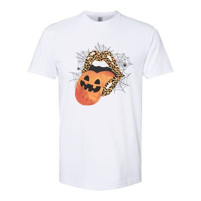 Leopard Lips Pumpkin Spooky Season Halloween Witchy Gift Softstyle CVC T-Shirt