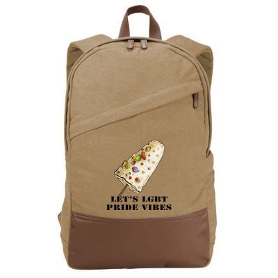 LetS Lgbt Pride Vibes Retro 70s Style Ice Creams Cotton Canvas Backpack
