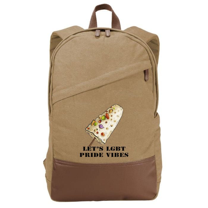LetS Lgbt Pride Vibes Retro 70s Style Ice Creams Cotton Canvas Backpack