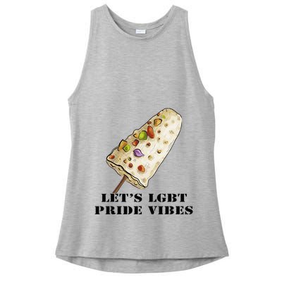 LetS Lgbt Pride Vibes Retro 70s Style Ice Creams Ladies PosiCharge Tri-Blend Wicking Tank