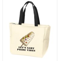 LetS Lgbt Pride Vibes Retro 70s Style Ice Creams Zip Tote Bag