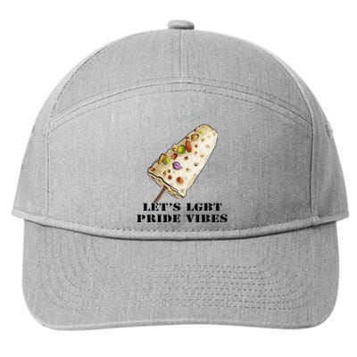 LetS Lgbt Pride Vibes Retro 70s Style Ice Creams 7-Panel Snapback Hat