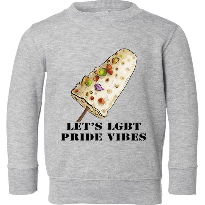 LetS Lgbt Pride Vibes Retro 70s Style Ice Creams Toddler Sweatshirt