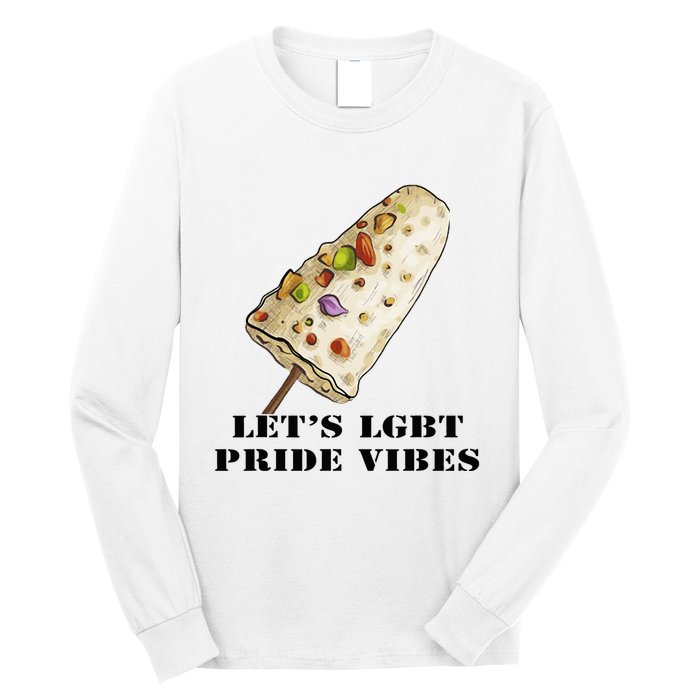 LetS Lgbt Pride Vibes Retro 70s Style Ice Creams Long Sleeve Shirt