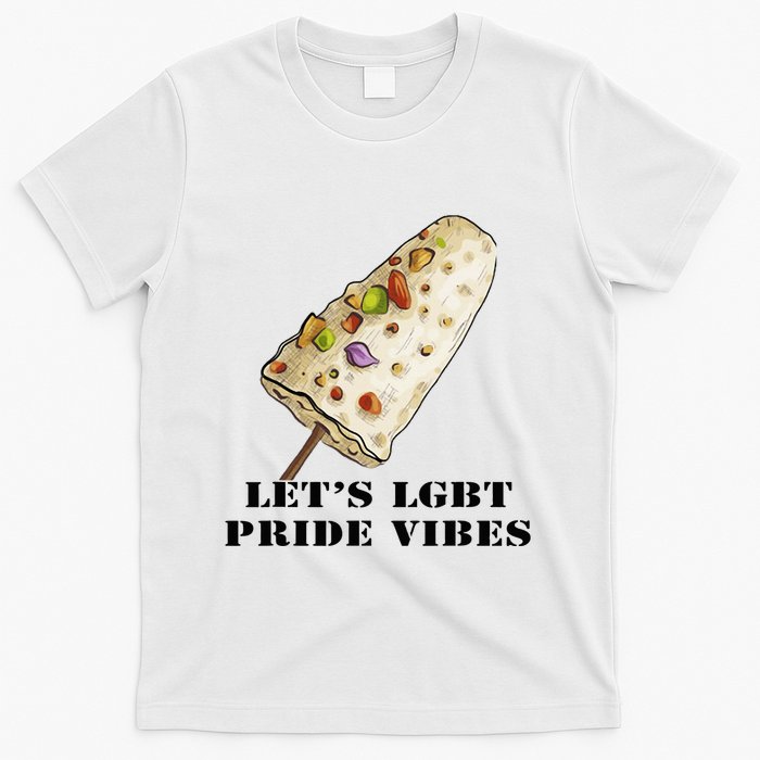 LetS Lgbt Pride Vibes Retro 70s Style Ice Creams T-Shirt