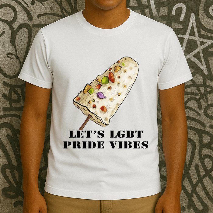 LetS Lgbt Pride Vibes Retro 70s Style Ice Creams T-Shirt