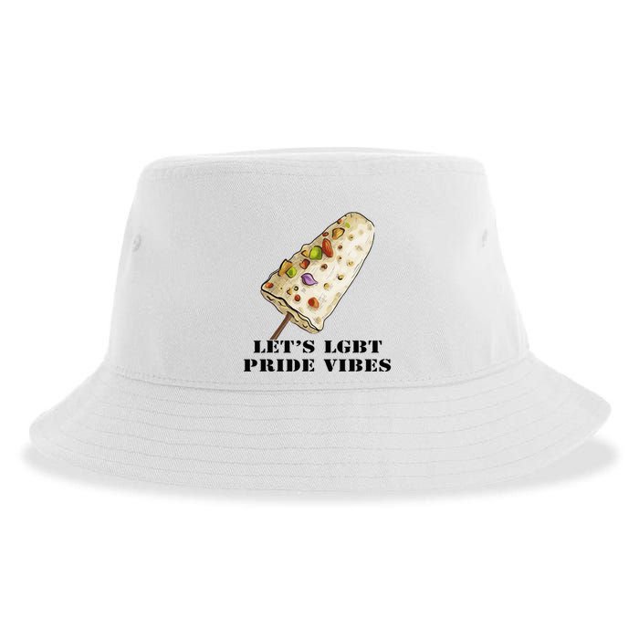 LetS Lgbt Pride Vibes Retro 70s Style Ice Creams Sustainable Bucket Hat