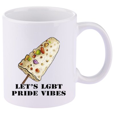 LetS Lgbt Pride Vibes Retro 70s Style Ice Creams 11oz C Handle Ceramic Mug