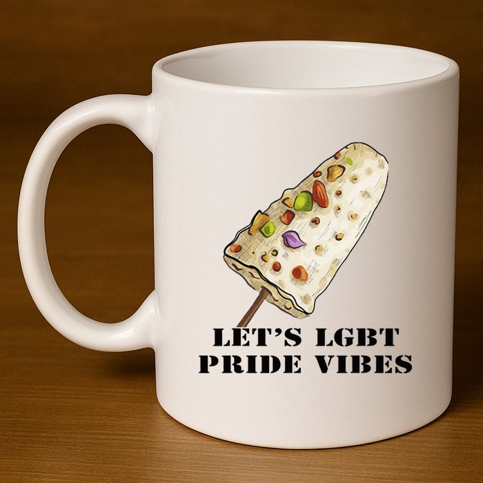 LetS Lgbt Pride Vibes Retro 70s Style Ice Creams 11oz C Handle Ceramic Mug