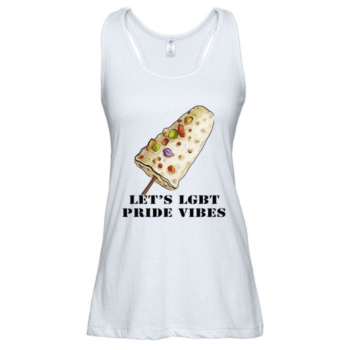 LetS Lgbt Pride Vibes Retro 70s Style Ice Creams Ladies Essential Flowy Tank