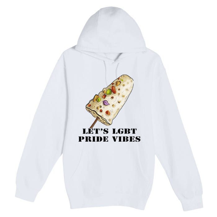 LetS Lgbt Pride Vibes Retro 70s Style Ice Creams Premium Pullover Hoodie