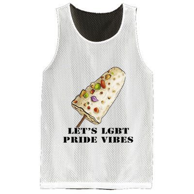 LetS Lgbt Pride Vibes Retro 70s Style Ice Creams Mesh Reversible Basketball Jersey Tank