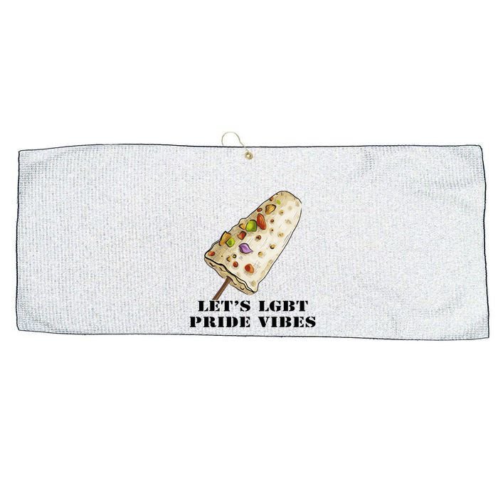 LetS Lgbt Pride Vibes Retro 70s Style Ice Creams Large Microfiber Waffle Golf Towel