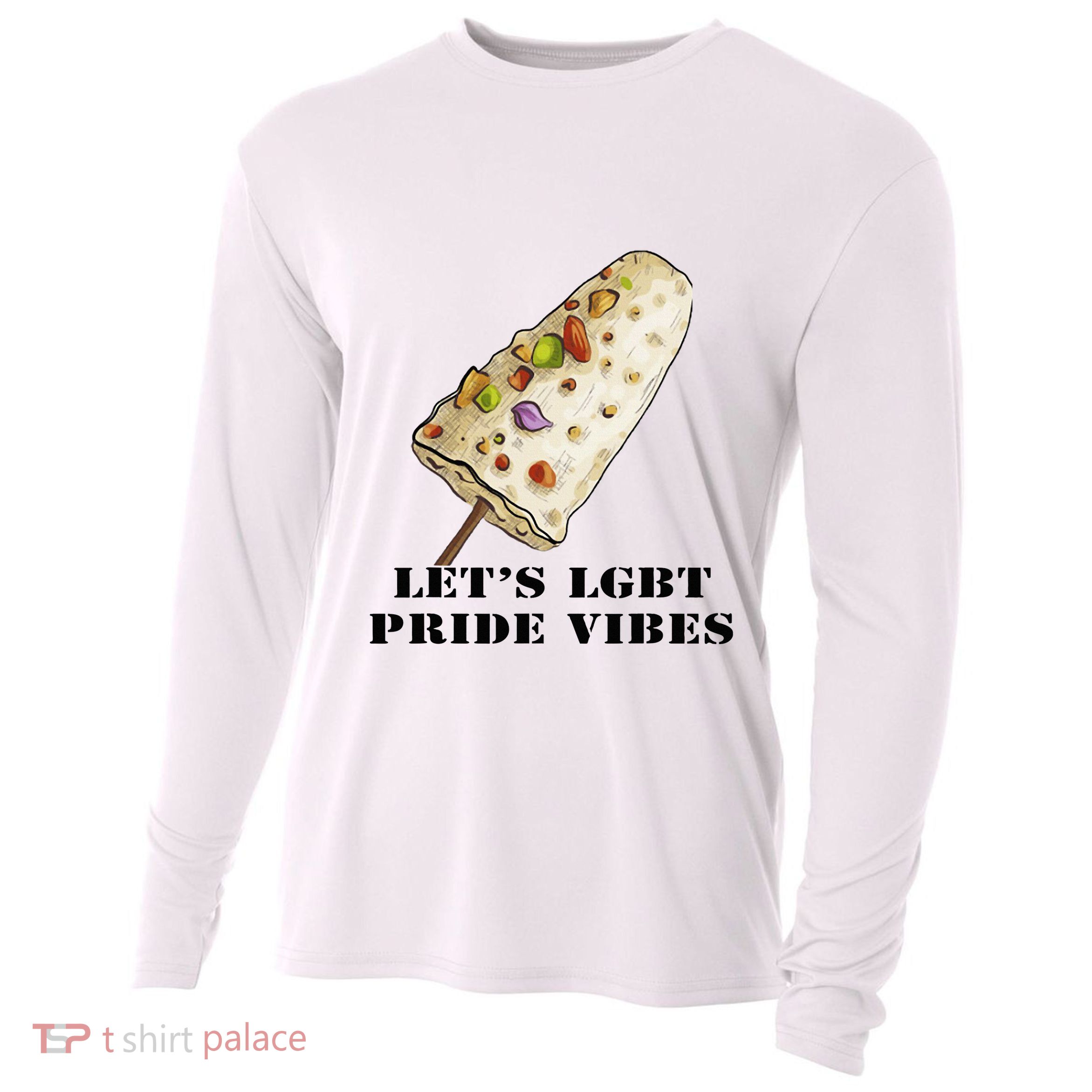 LetS Lgbt Pride Vibes Retro 70s Style Ice Creams Cooling Performance Long Sleeve Crew