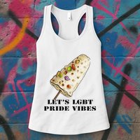 LetS Lgbt Pride Vibes Retro 70s Style Ice Creams Womens Tank Top
