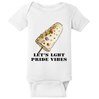 LetS Lgbt Pride Vibes Retro 70s Style Ice Creams Baby Bodysuit