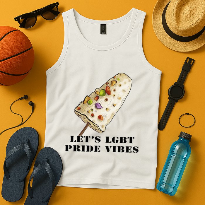 LetS Lgbt Pride Vibes Retro 70s Style Ice Creams Tank Top