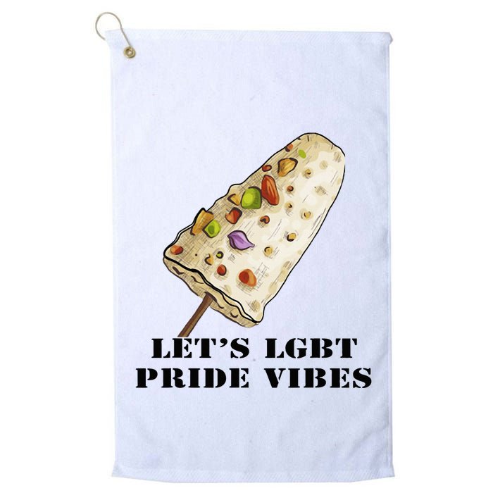 LetS Lgbt Pride Vibes Retro 70s Style Ice Creams Golf Towel