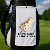 LetS Lgbt Pride Vibes Retro 70s Style Ice Creams Golf Towel