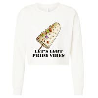 LetS Lgbt Pride Vibes Retro 70s Style Ice Creams Cropped Pullover Crew
