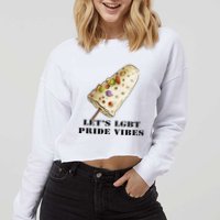 LetS Lgbt Pride Vibes Retro 70s Style Ice Creams Cropped Pullover Crew