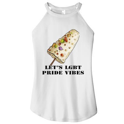 LetS Lgbt Pride Vibes Retro 70s Style Ice Creams Women's Perfect Tri Rocker Tank
