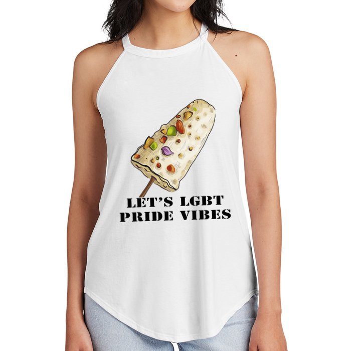 LetS Lgbt Pride Vibes Retro 70s Style Ice Creams Women's Perfect Tri Rocker Tank