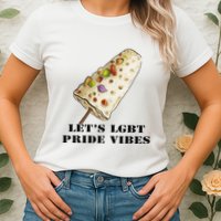 LetS Lgbt Pride Vibes Retro 70s Style Ice Creams Womens T-Shirt