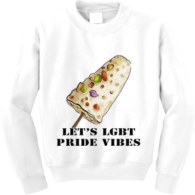 LetS Lgbt Pride Vibes Retro 70s Style Ice Creams Kids Sweatshirt