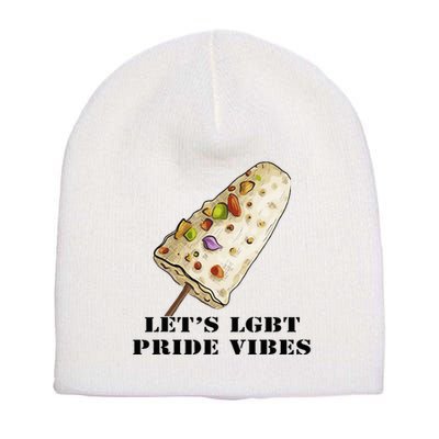 LetS Lgbt Pride Vibes Retro 70s Style Ice Creams Short Acrylic Beanie