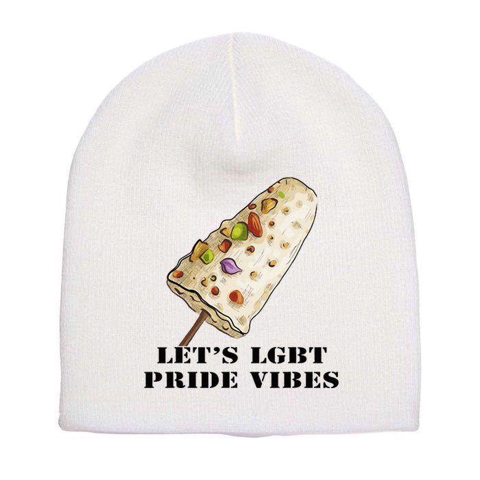 LetS Lgbt Pride Vibes Retro 70s Style Ice Creams Short Acrylic Beanie