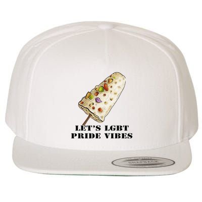 LetS Lgbt Pride Vibes Retro 70s Style Ice Creams Wool Snapback Cap