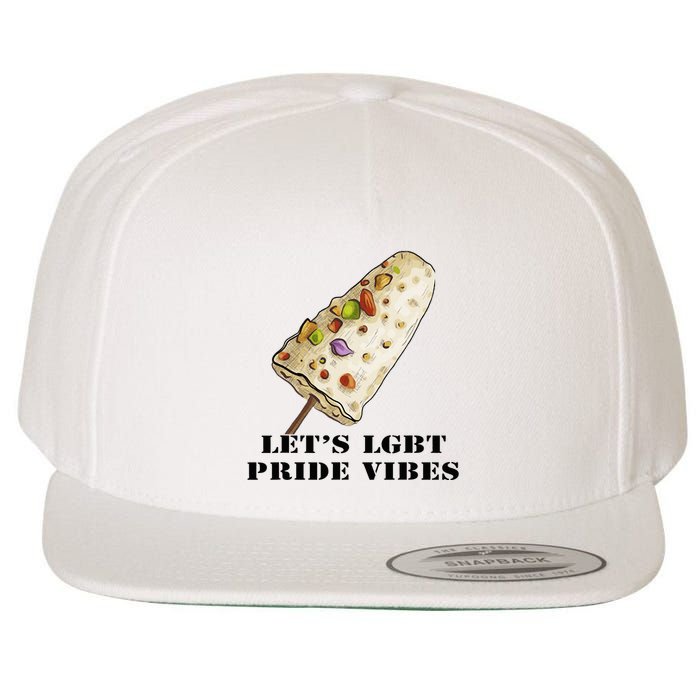 LetS Lgbt Pride Vibes Retro 70s Style Ice Creams Wool Snapback Cap