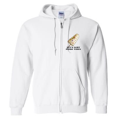 LetS Lgbt Pride Vibes Retro 70s Style Ice Creams Full Zip Hoodie