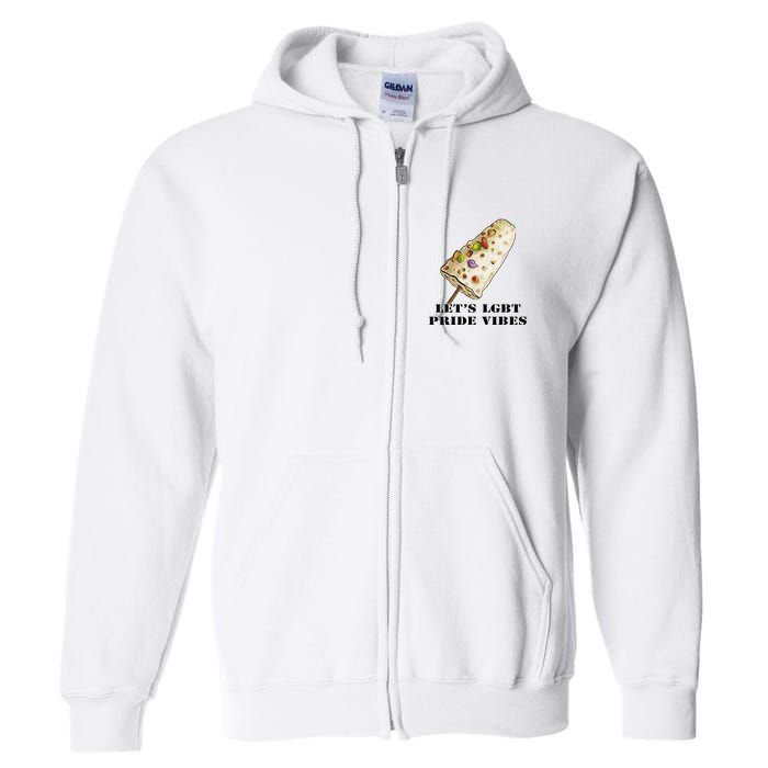 LetS Lgbt Pride Vibes Retro 70s Style Ice Creams Full Zip Hoodie
