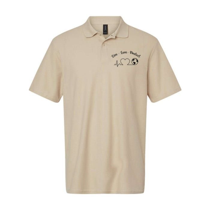 Live Love Protect Heartbeat Planet Globe Earth Day April 22 Softstyle Adult Sport Polo