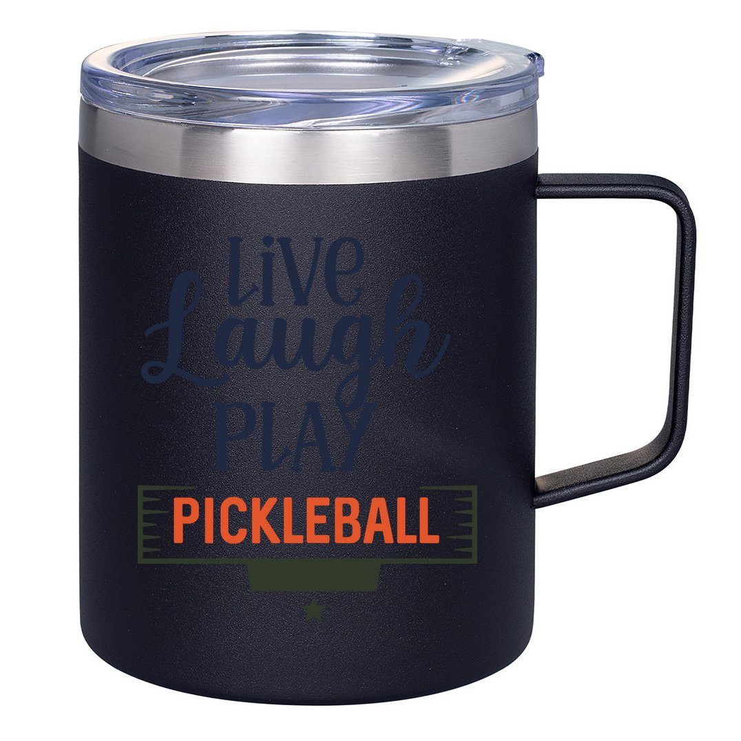 Live Laugh Play Pickleball Gift For Pickleball Fan Sport 12oz Stainless Steel Coffee Mug