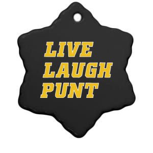 Live Laugh Punt Ceramic Star Ornament