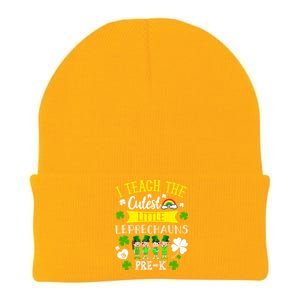 Lucky Leprechauns Pre K Teacher Shamrock St Patrick's Day Meaningful Gift Knit Cap Winter Beanie