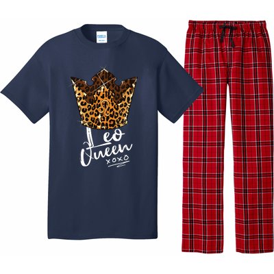 Leopard Leo Queen Zodiac Sign With Leopard Pattern Crown Pajama Set