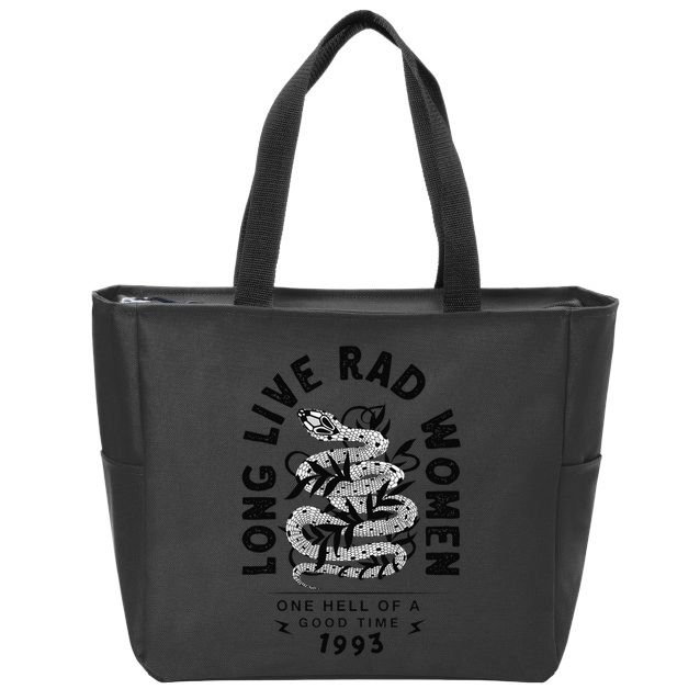 Long Live Rad Women One Hell Of A Good Time 1993 Women Zip Tote Bag