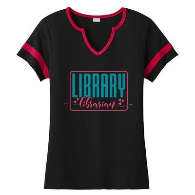 Library Librarian Reading Books And Bookworm Library Day Great Gift Ladies Halftime Notch Neck Tee