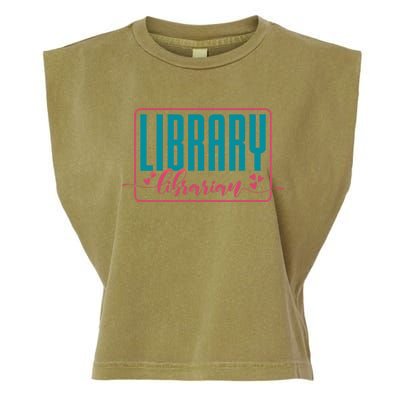 Library Librarian Reading Books And Bookworm Library Day Great Gift Garment-Dyed Women's Muscle Tee