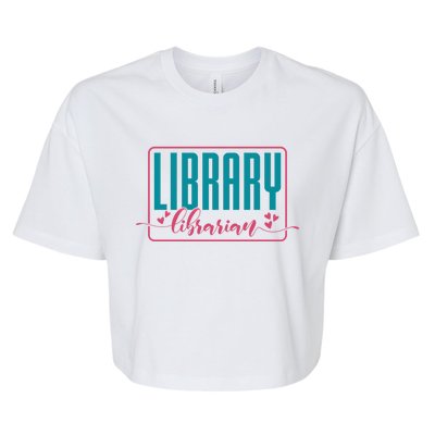 Library Librarian Reading Books And Bookworm Library Day Great Gift Bella+Canvas Jersey Crop Tee