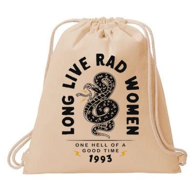 Long Live Rad Women Feminist Girl Power Rights Drawstring Bag