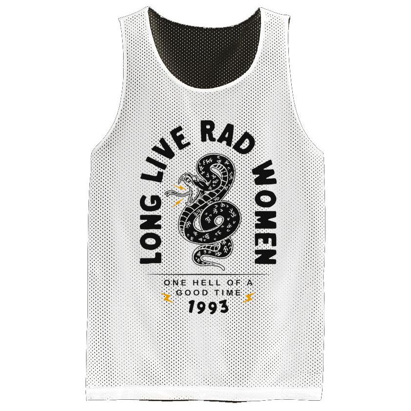 Long Live Rad Women Feminist Girl Power Rights Mesh Reversible Basketball Jersey Tank