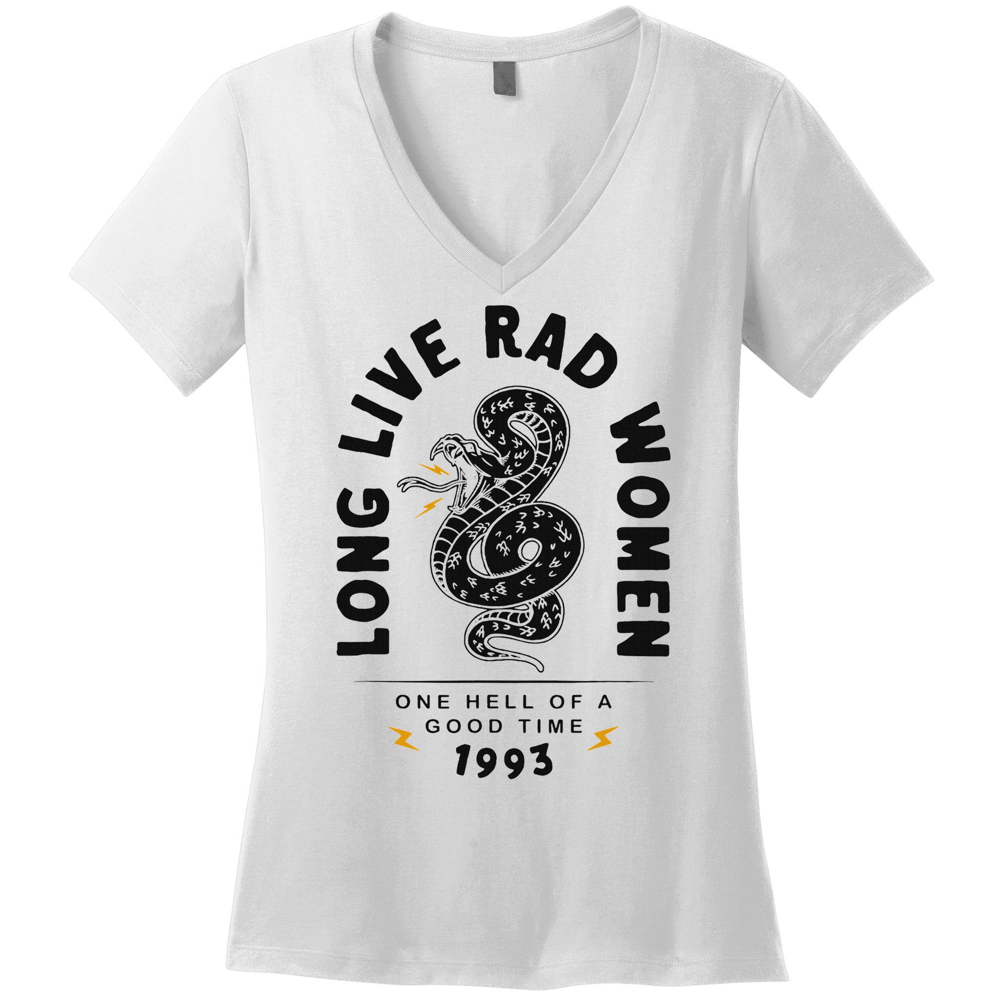 Long Live Rad Women Feminist Girl Power Rights Women's V-Neck T-Shirt