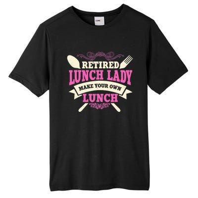 Lunch Lady Retired Cafeteria School Food Service Retiree Tall Fusion ChromaSoft Performance T-Shirt