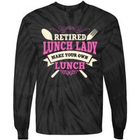 Lunch Lady Retired Cafeteria School Food Service Retiree Tie-Dye Long Sleeve Shirt