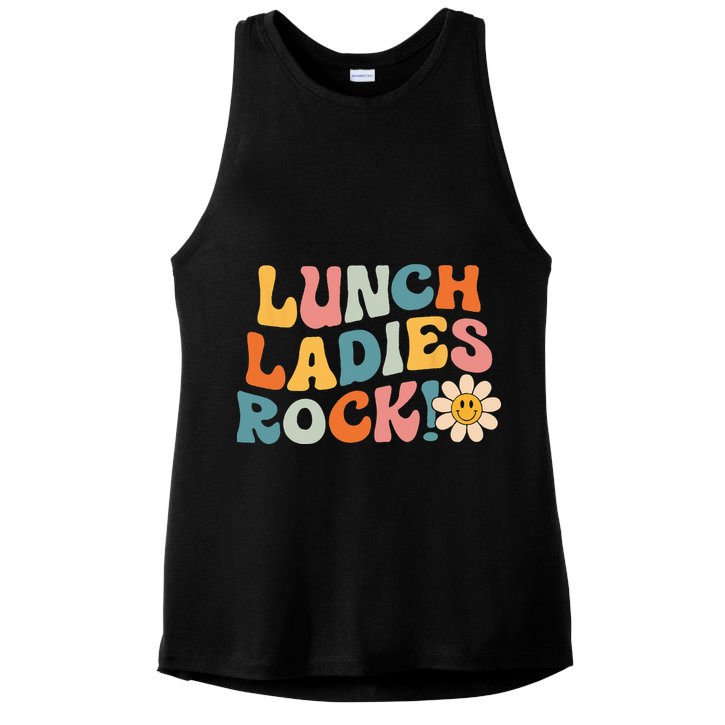 Lunch Ladies Rock! Retro Lunch Ladies Squad Cafeteria Crew Ladies PosiCharge Tri-Blend Wicking Tank